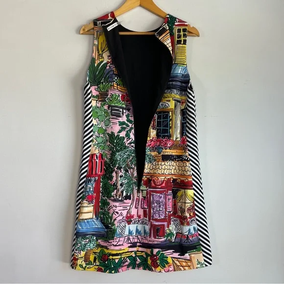 Alice + Olivia Coley Print Sleeveless Mini Dress Size 10 Vacation Dreams - Picture 11 of 13